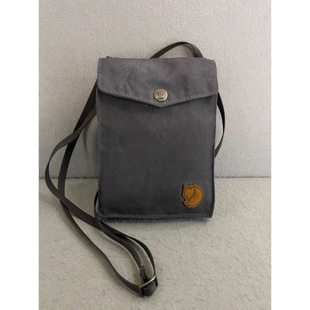 Fjallraven Pocket Crossbody Bag G-1000 Dark Grey Travel Pouch Adjustable Strap